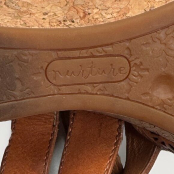 (9) NUTURE Harrpper Decorative LEATHER Sandals w/ 2.5" Cork Wedge Heels - Picture 6 of 8